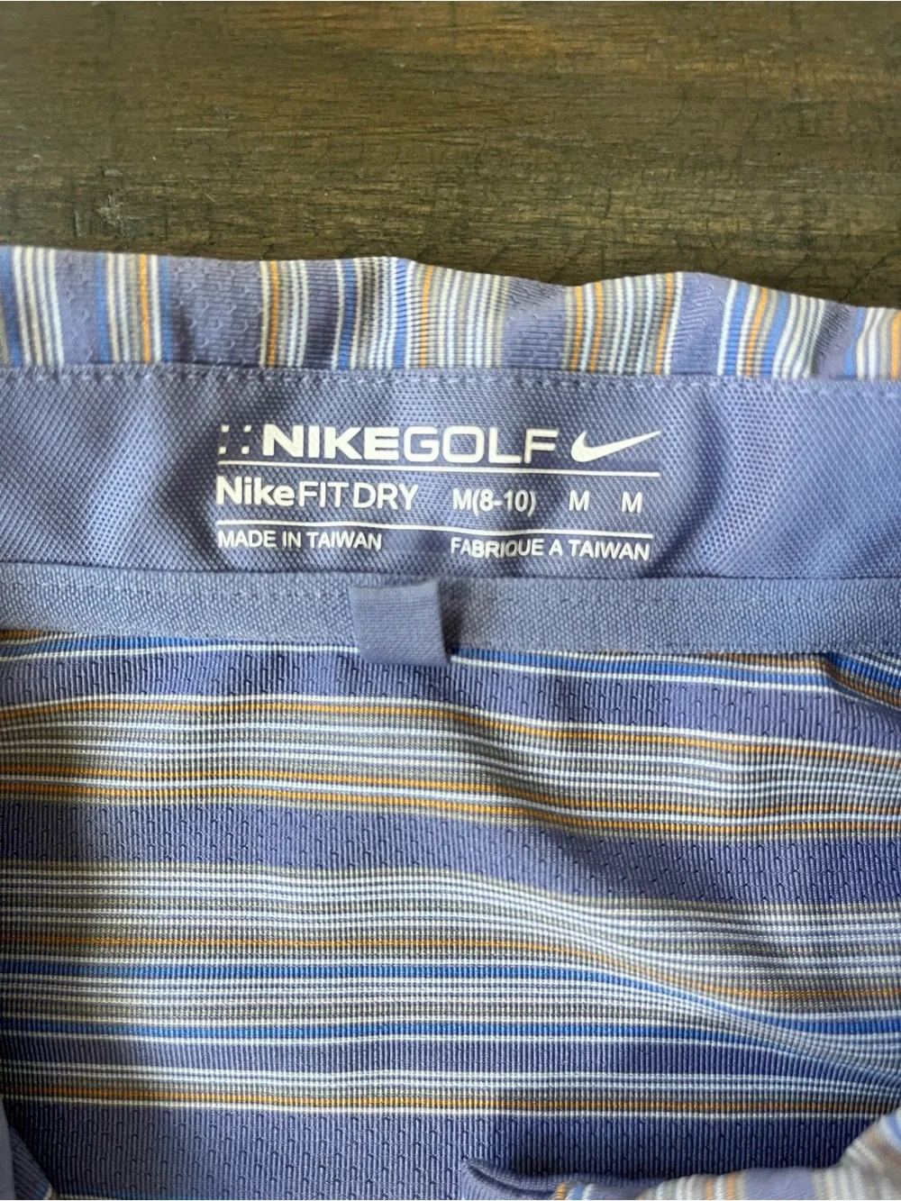 Nike Golf Blue Striped Sleeveless Polo Tank Top Shirt Size M (8-10) FIT DRY